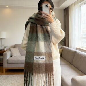 Acne Multicolor Plaid Scarf